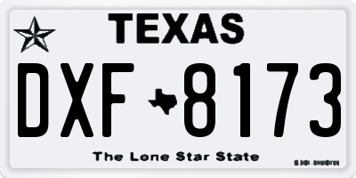 TX license plate DXF8173