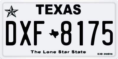 TX license plate DXF8175