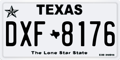 TX license plate DXF8176