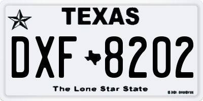 TX license plate DXF8202