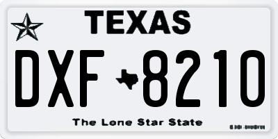TX license plate DXF8210