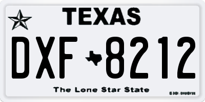 TX license plate DXF8212