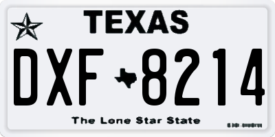 TX license plate DXF8214