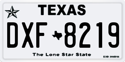 TX license plate DXF8219