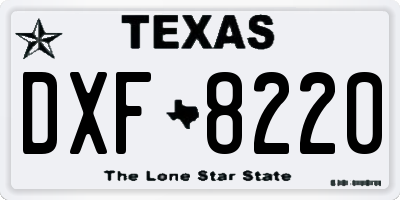 TX license plate DXF8220