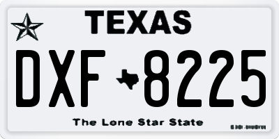 TX license plate DXF8225
