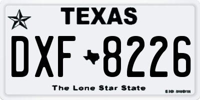 TX license plate DXF8226