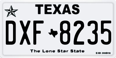TX license plate DXF8235