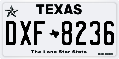 TX license plate DXF8236