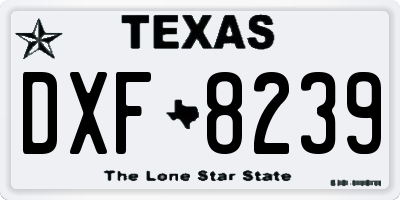 TX license plate DXF8239