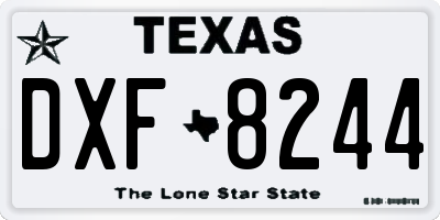 TX license plate DXF8244