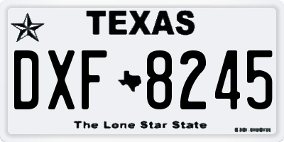 TX license plate DXF8245