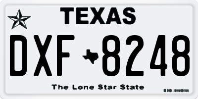 TX license plate DXF8248