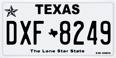 TX license plate DXF8249