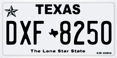 TX license plate DXF8250