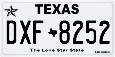 TX license plate DXF8252