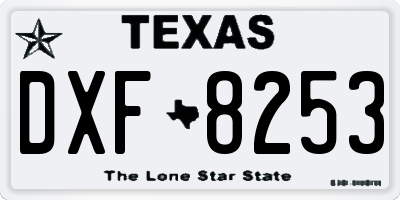 TX license plate DXF8253