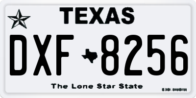 TX license plate DXF8256