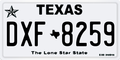 TX license plate DXF8259