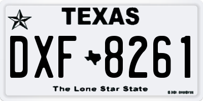 TX license plate DXF8261