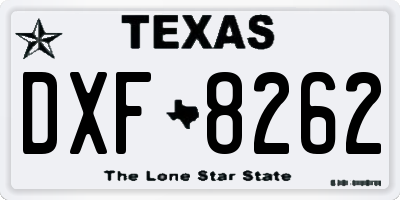 TX license plate DXF8262