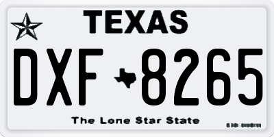 TX license plate DXF8265