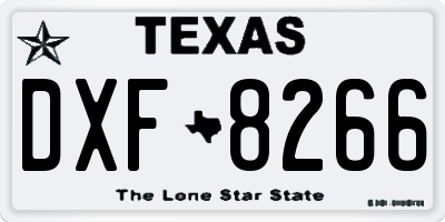 TX license plate DXF8266