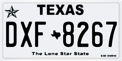 TX license plate DXF8267