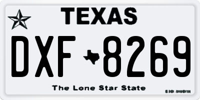 TX license plate DXF8269