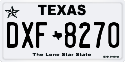 TX license plate DXF8270