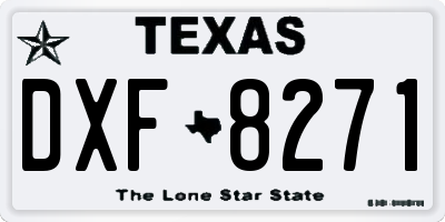 TX license plate DXF8271