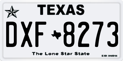 TX license plate DXF8273