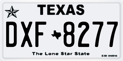 TX license plate DXF8277