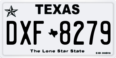 TX license plate DXF8279