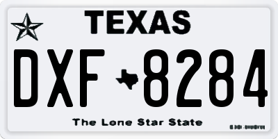 TX license plate DXF8284