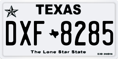 TX license plate DXF8285