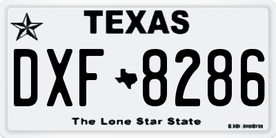 TX license plate DXF8286