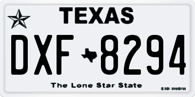TX license plate DXF8294