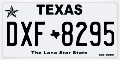 TX license plate DXF8295
