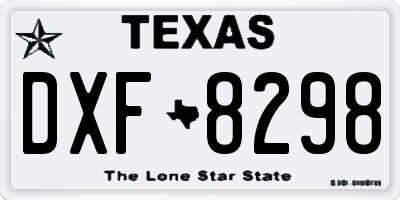 TX license plate DXF8298