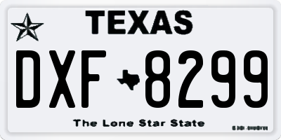 TX license plate DXF8299