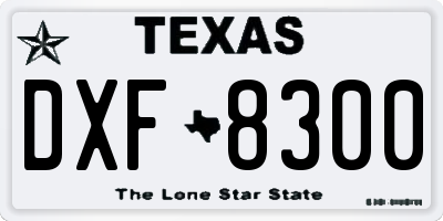 TX license plate DXF8300