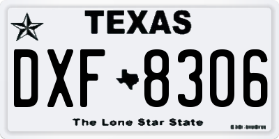 TX license plate DXF8306