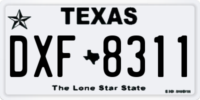 TX license plate DXF8311