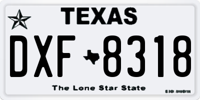 TX license plate DXF8318