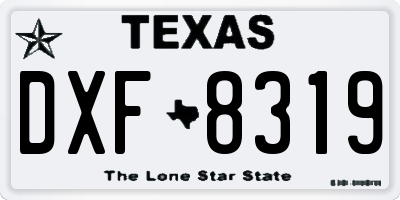 TX license plate DXF8319