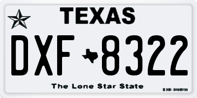 TX license plate DXF8322