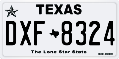 TX license plate DXF8324