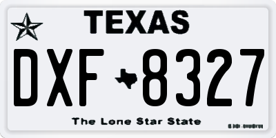 TX license plate DXF8327