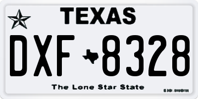 TX license plate DXF8328